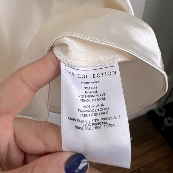 Reformation x Brock Collection Nottingham Silk Maxi Dress Ivory NEW with tags - Picture 9 of 10